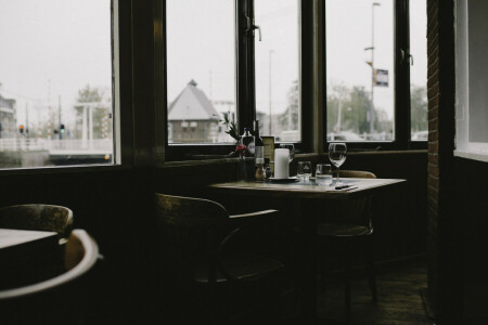 candle, fork, glass, knife, restaurant, WINDOWS, wine, wine glass