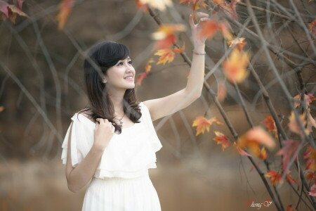 asiatique, fille, la nature