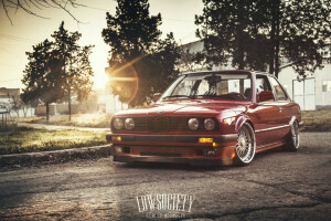 Σειρά 3, Blik, BMW, αυτοκίνητο, E30, HD Wallpapers, Χαμηλός, το κόκκινο