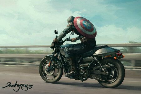 art, Captain America, JeeHyung lee, Marvel