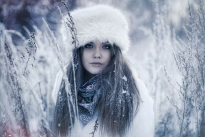 Karen Abramyan, retrato, nieve, invierno