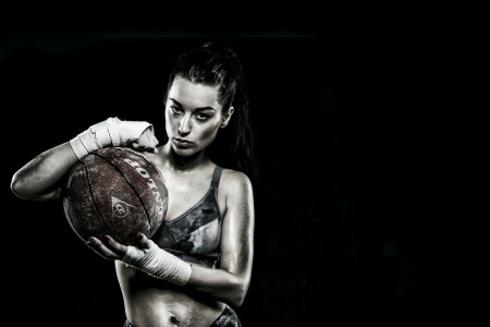 girl, sport, the ball