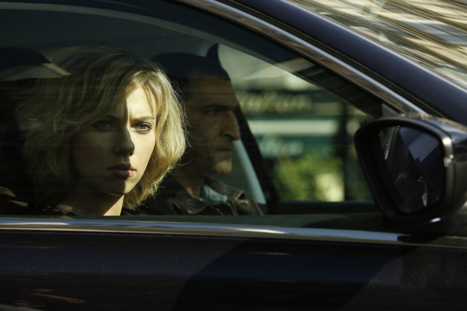 ramme, blond, auto, Scarlett Johansson, politi, Lucy, Amr Waked