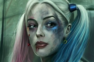 Um destacamento de samoubiyc, arte, Harley Quinn, Margot Robbie, margot robbie, Esquadrão Suicida