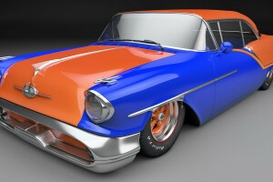 1957, coupe, Oldsmobile, rendering, Oldsmobile