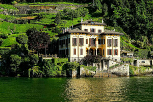 casa, Italia, Lago de como, Pendiente, Villa