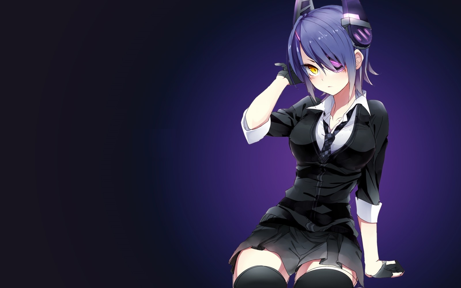 look, pose, background, girl, art, Kantai Collection, tenryuu