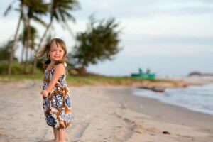 girl, mood, river