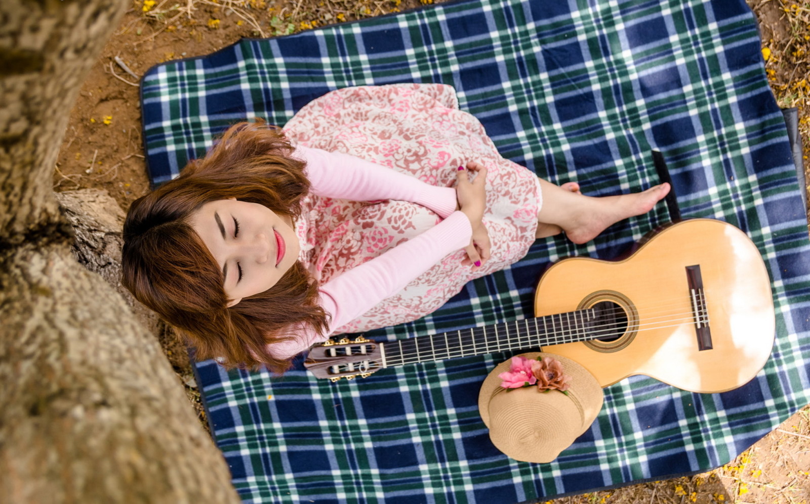 girl, Music, guitar