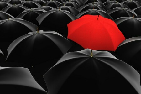 black, many, red, umbrella