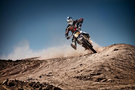 Polvo, motocross, Piloto, el cielo