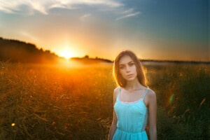 BEAUTÉ, Dasha, yeux, fille, Je suis un guerrier, ambiance, portrait, russe