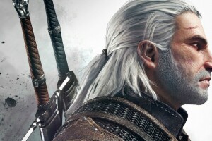 Andrzej Sapkowski, zırh, sakal, CD PROJEKT KIRMIZI, Geralt'ın, yara izi, kılıç, büyücü