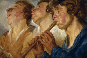 genre, Jacob Jordaens, billede, Vandrende musikere