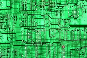 Contexte, carte de circuit imprimé, vert