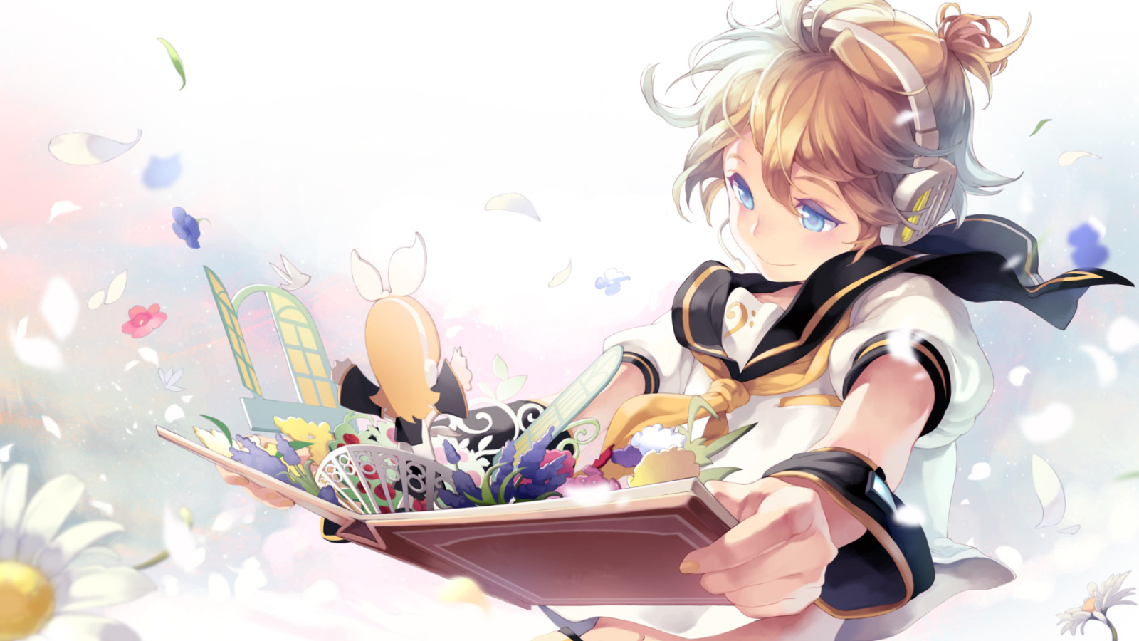 Sanat, kitap, anime, vocaloid, Kagamine Rin