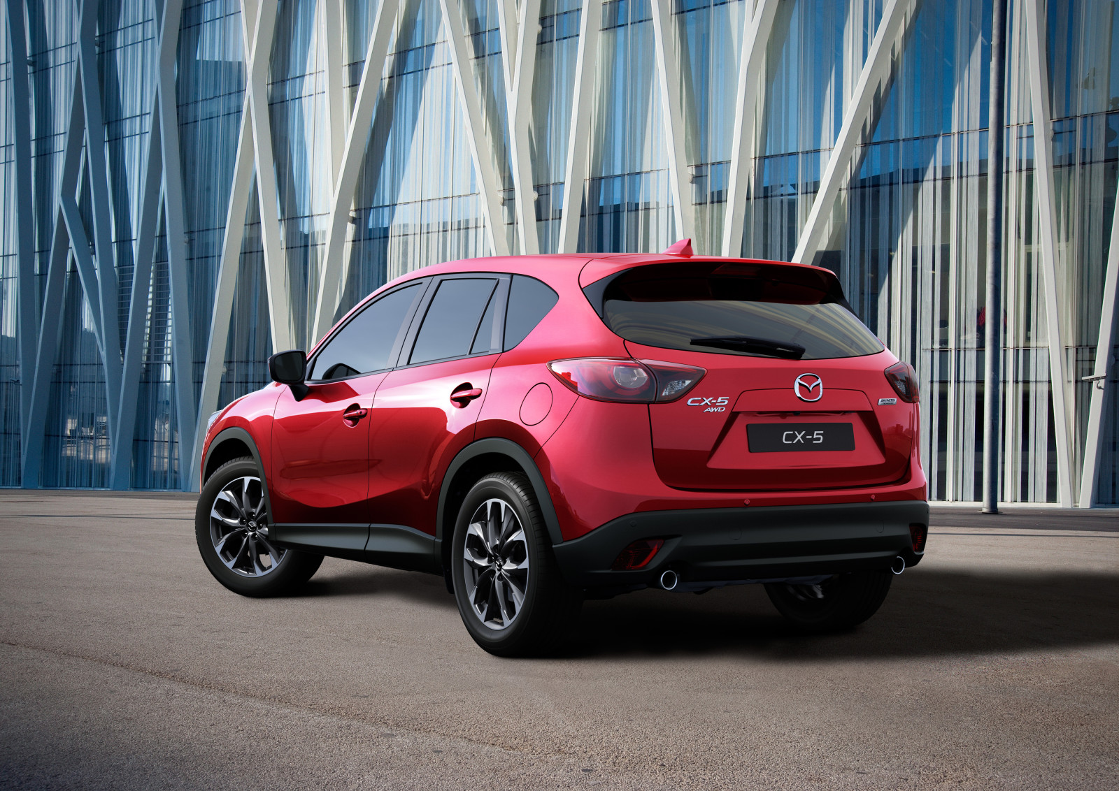 rojo, coche, foto, espalda, Mazda, Metálico, 2015, CX-5