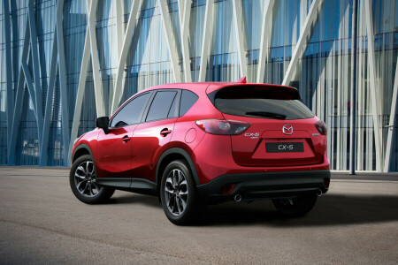 2015, indietro, auto, CX-5, Mazda, Metallico, foto, rosso