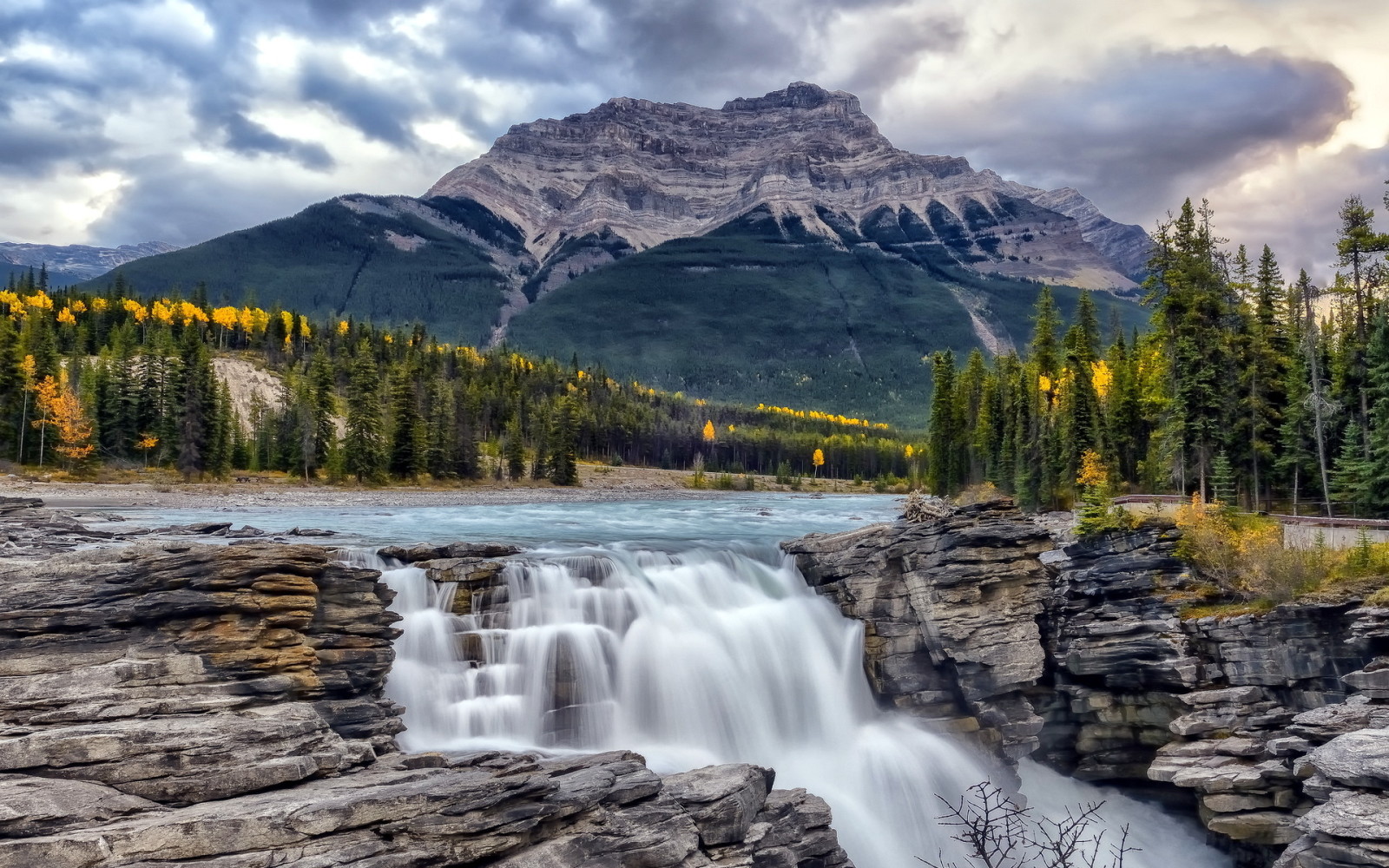 podzim, Kanada, Alberta, Řeka Athabasca