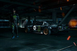 1965, 845 pk, doorwaadbare plaats, sportfeest, Hoonicorn, Ken Block, Mustang, renner