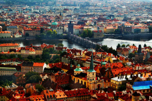 Puente de Charles, Republica checa, hogar, panorama, Praga, río, torre