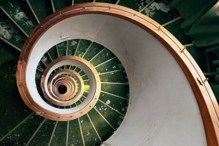 interior, escalera, pared