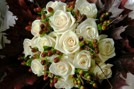 bouquet, flowers, photo, roses, white