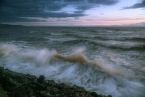 océan Atlantique, les îles Falkland, orage, L'océan Atlantique, L'océan, vague