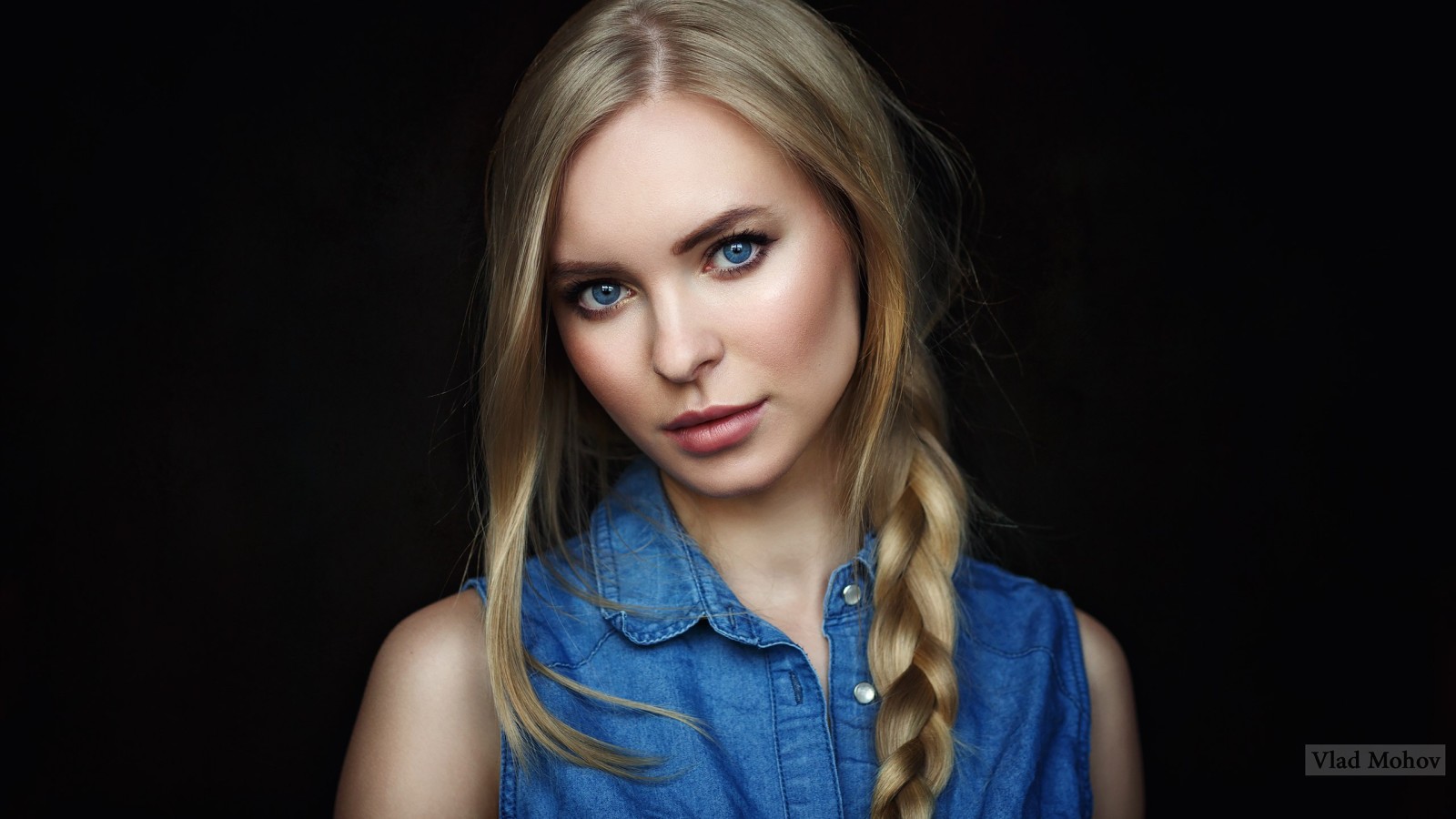 kijken, houding, meisje, portret, blond, haar-, Victoria Pichurova, Vlad Mohov