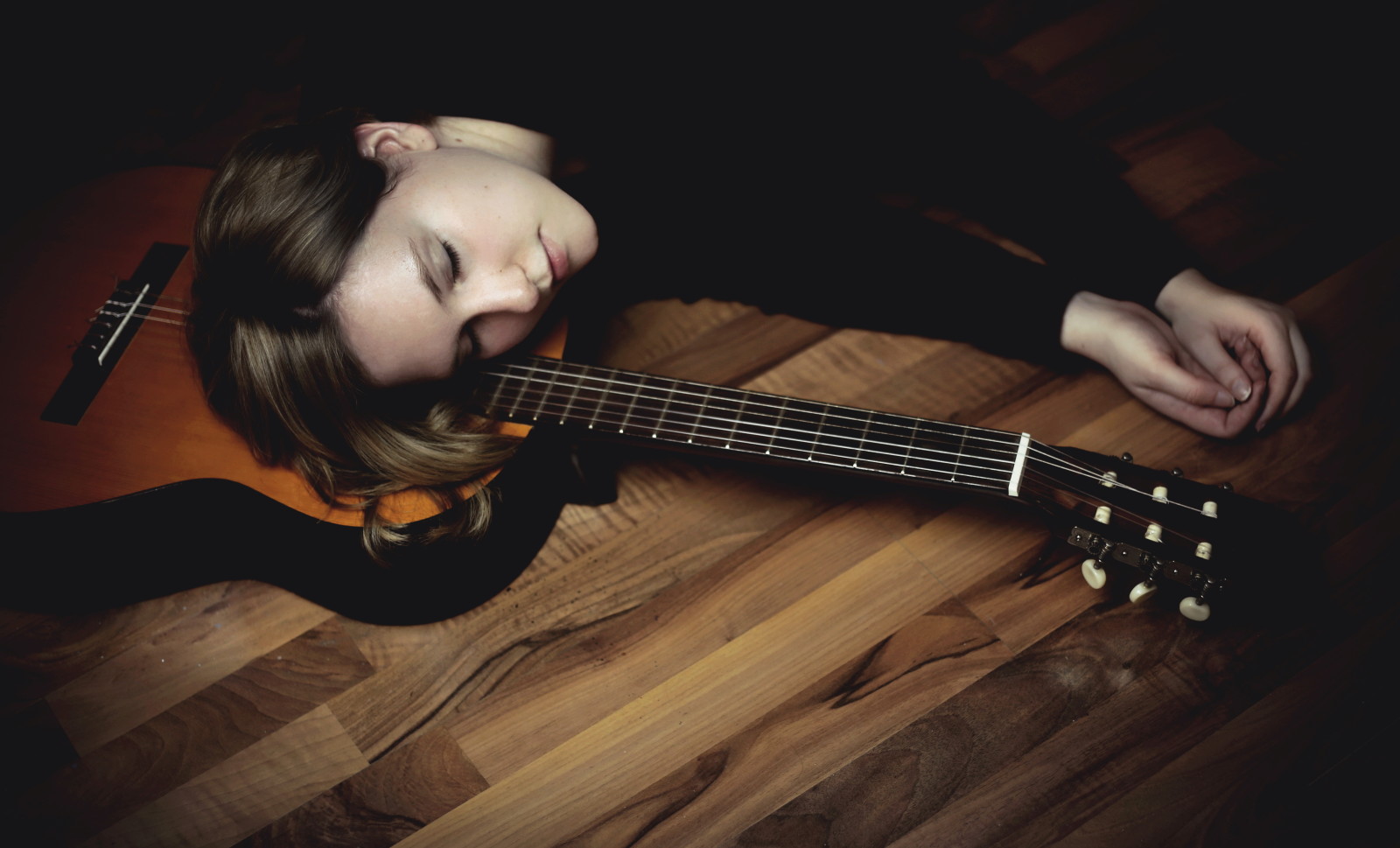 niña, Música, guitarra