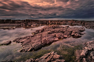 paesaggio, mare, pietre