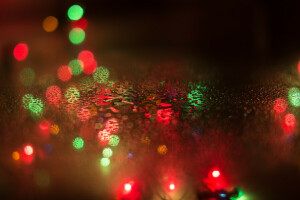 bokeh, krople, Nowy Rok