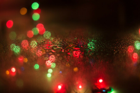 bokeh, gotas, Año nuevo