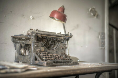 abandoned, Lost, typewriter