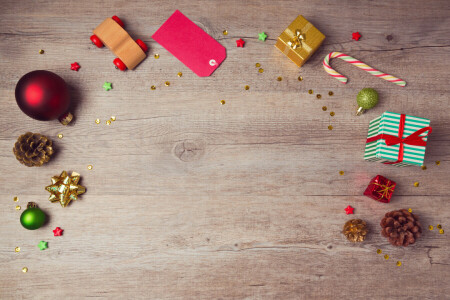 ballen, Kerstmis-, decoratie, Vrolijk, Nieuwjaar