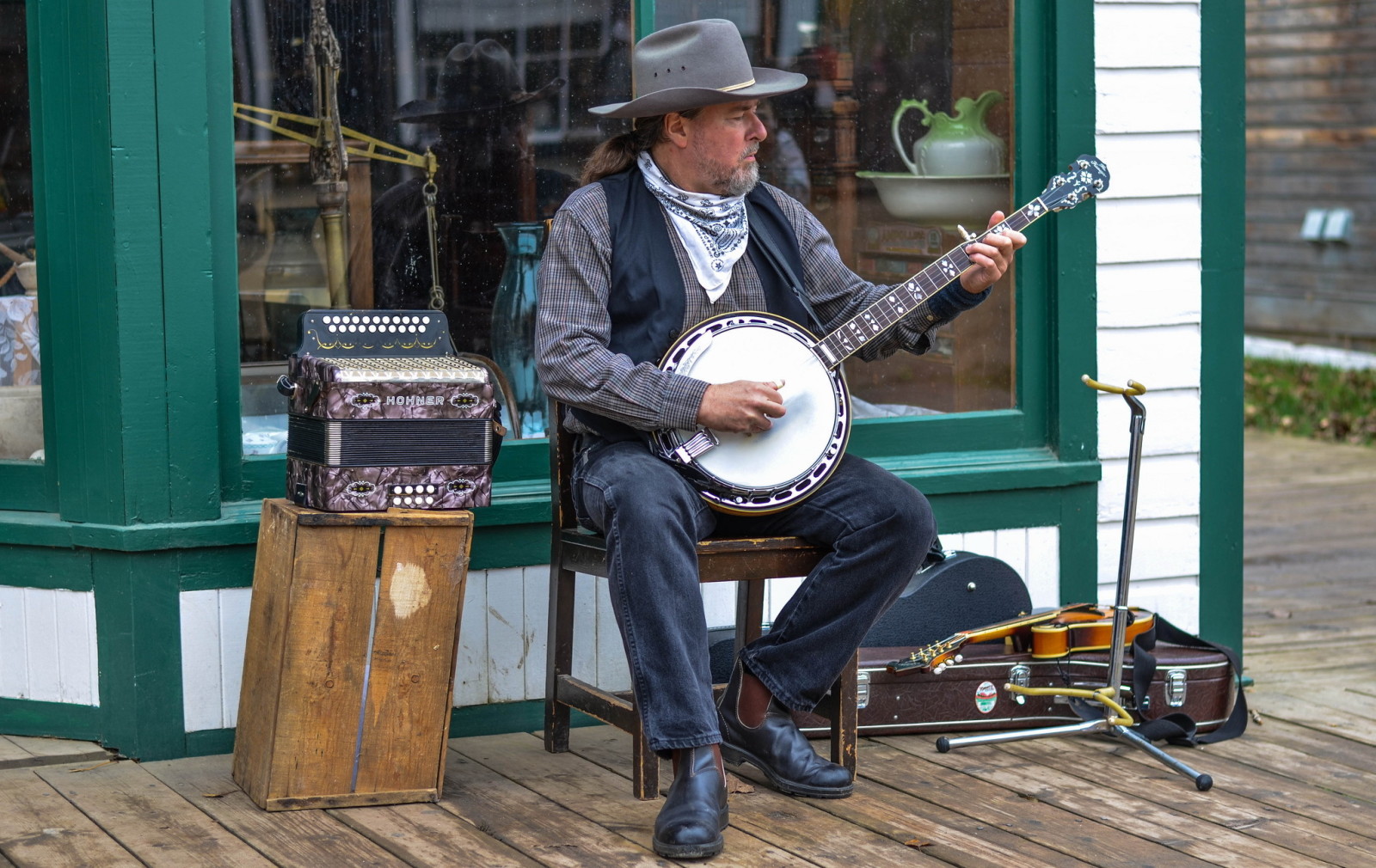 rue, La musique, Joueur, banjo