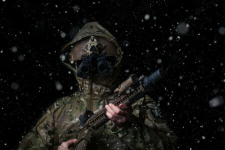 Equipment, snow, Soldiers, weapons