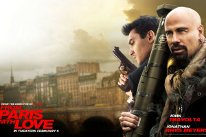 Bazooka, Z Paryża z wyrazami miłości, pistolet, John Travolta, Jonathan Rhys Meyers, plakat