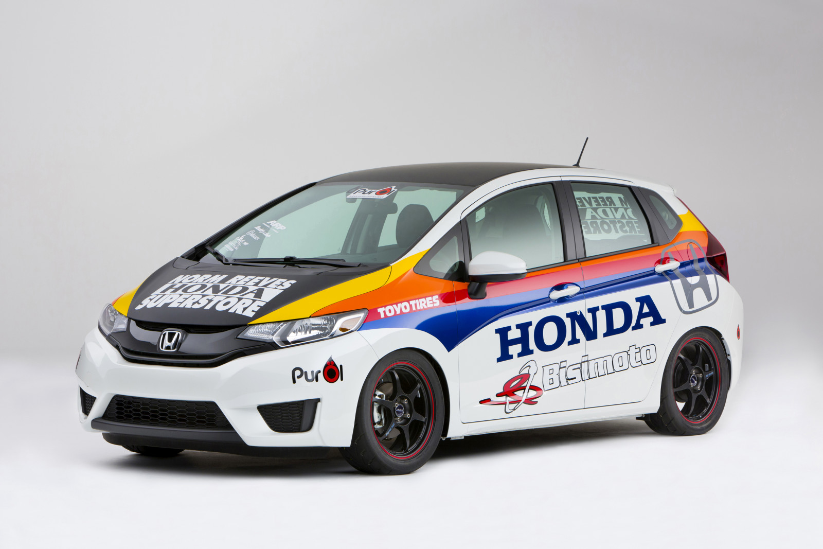 auto, biely, fotografie, ladenie, 2014, Honda, fit, Spec Car