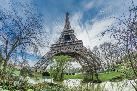 Paríž, veža, stromy