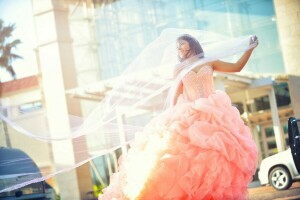 dress, girl, mood, the bride, veil, wedding dress