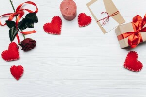 Geschenk, Herz, Herzen, Liebe, rot, romantisch, Valentinstag, Holz