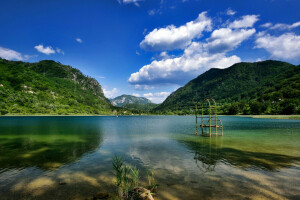 Barocko., Bosnië Herzegovina, Woud, huis, meer, bergen, natuur