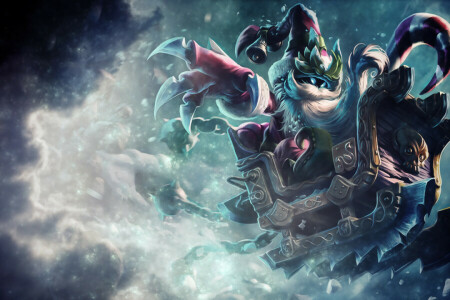 arte, campana, bufera di neve, freddo, cappello, League of Legends, Nuovo anno, slitta