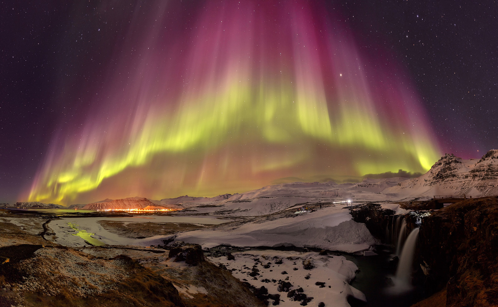 noapte, stele, Islanda, Auroră boreală