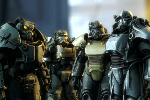 Brotherhood of Steel, enclave, Fallout, Power armor, rendering, The Brotherhood Of Steel