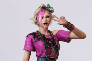 emo, Geste, Mädchen, Lollipop Chainsaw, aussehen