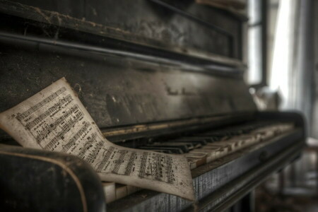 Muziek, aantekeningen, piano