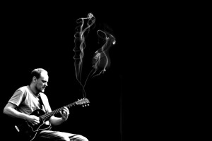 guitar, guitarist, Music, musician, scene, smoke