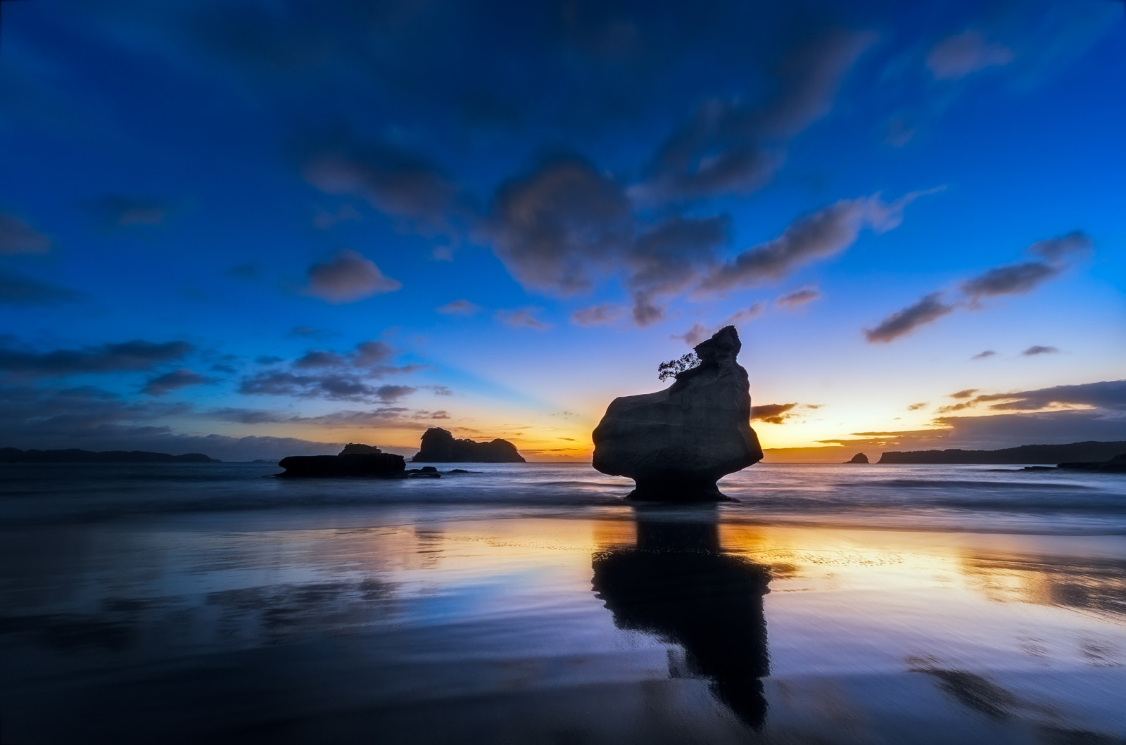 el cielo, puesta de sol, apuntalar, piedras, mar, nubes, rock, Marea